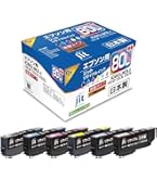 エプソン用 80L リサイクルインクカートリッジ 6本セット Amazon.co.jp: JIT エプソン IC6CL80L 対応 リサイクルインク